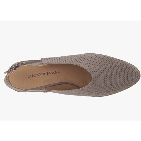 New Lucky Brand Women’s Lideton Pump Titanium Block Heel Buckle Bootie Style 8.5 - Picture 2 of 6